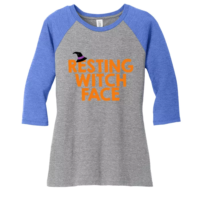 Resting Witch Face Halloween Gift Women's Tri-Blend 3/4-Sleeve Raglan Shirt