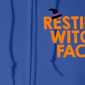 Resting Witch Face Halloween Gift Full Zip Hoodie