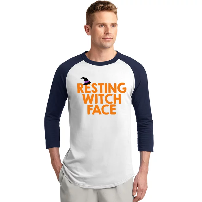 Resting Witch Face Halloween Gift Baseball Sleeve Shirt