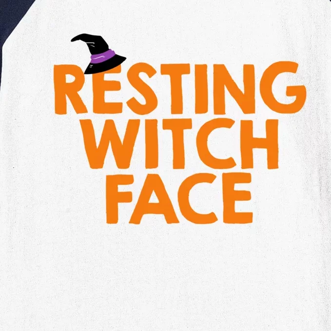 Resting Witch Face Halloween Gift Baseball Sleeve Shirt