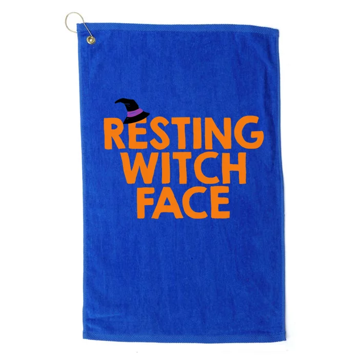 Resting Witch Face Halloween Gift Platinum Collection Golf Towel