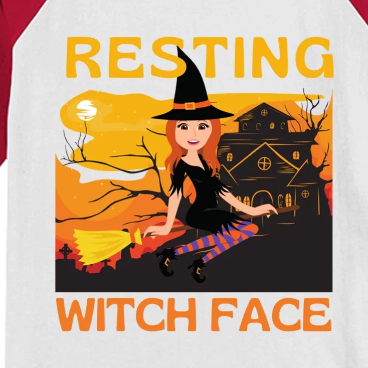 Resting Witch Face Fun Halloween Meaningful Gift Kids Colorblock Raglan Jersey