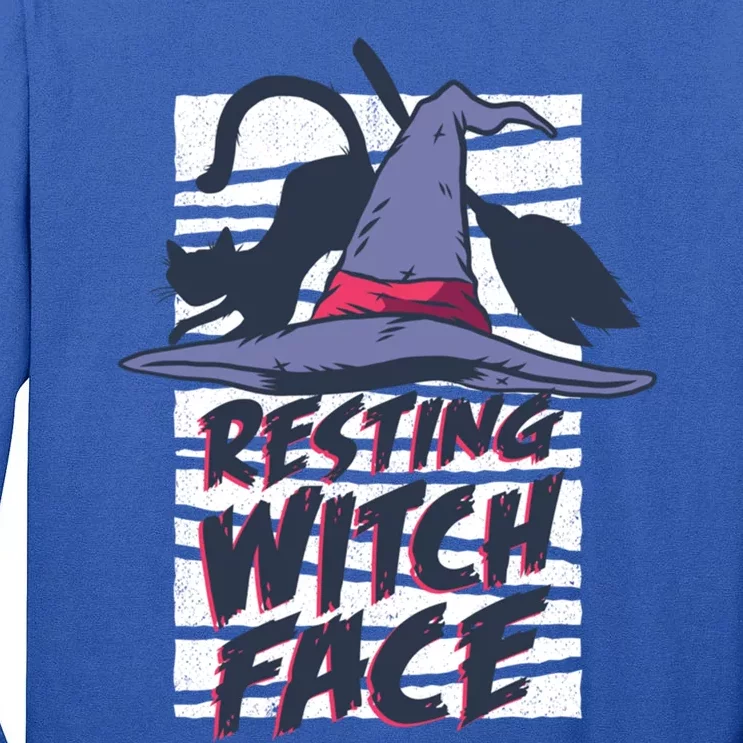 Resting Witch Face Funny Halloween Coven Meme Gift Tall Long Sleeve T-Shirt