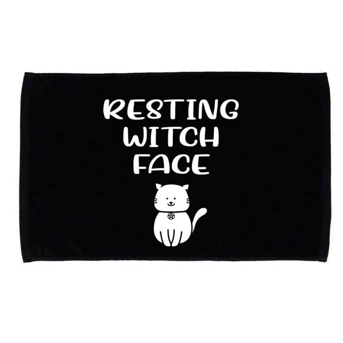 Resting Witch Face Pentacle Cat Wiccan Pagan Cheeky Witch Meaningful Gift Microfiber Hand Towel