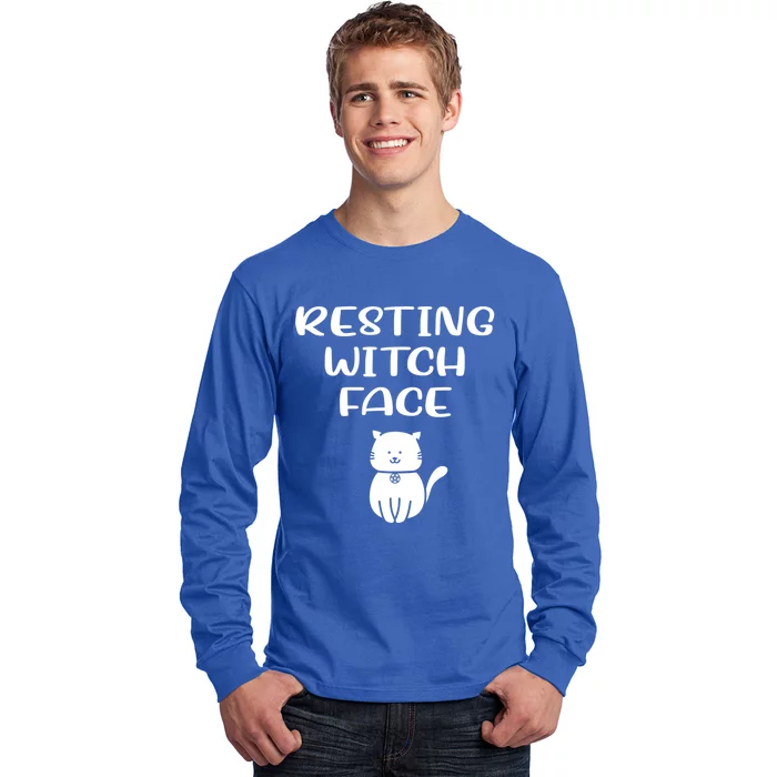 Resting Witch Face Pentacle Cat Wiccan Pagan Cheeky Witch Meaningful Gift Long Sleeve Shirt