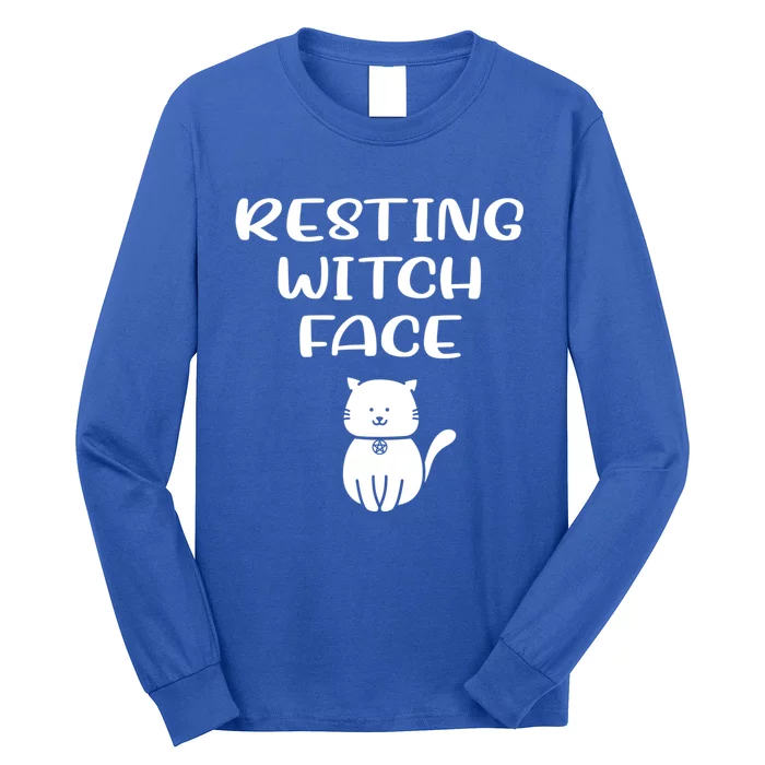 Resting Witch Face Pentacle Cat Wiccan Pagan Cheeky Witch Meaningful Gift Long Sleeve Shirt