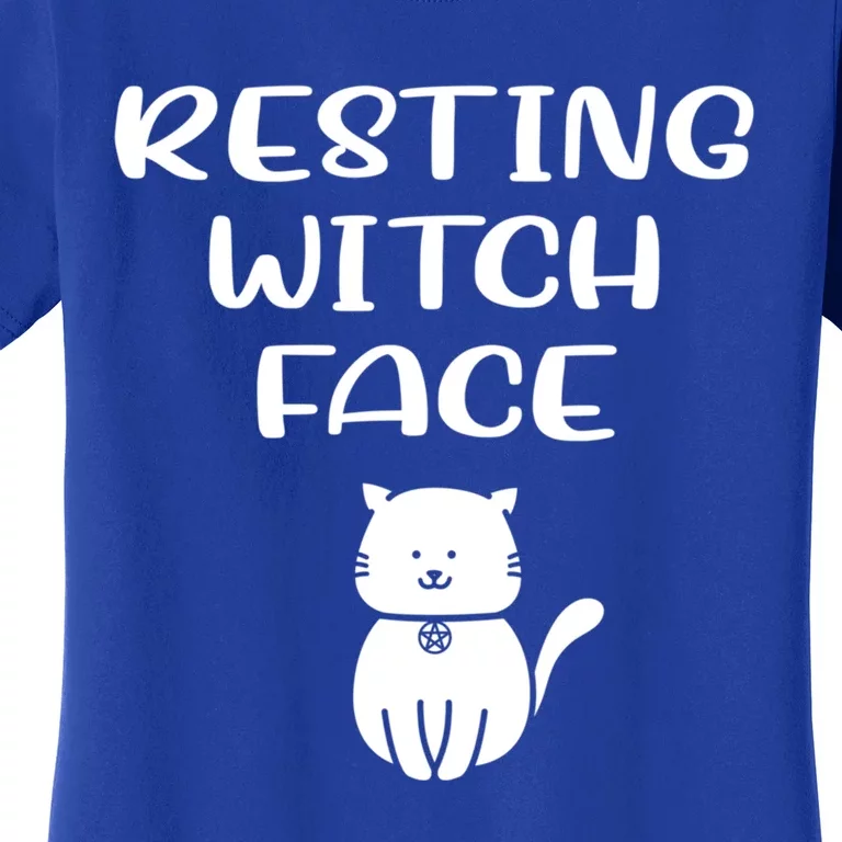 Resting Witch Face Pentacle Cat Wiccan Pagan Cheeky Witch Meaningful Gift Women's T-Shirt