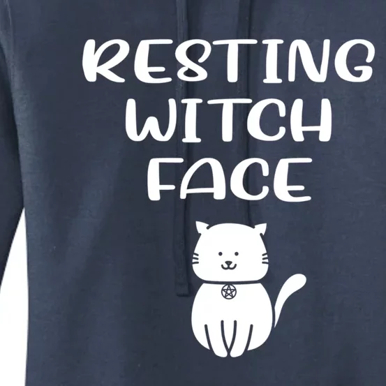 Resting Witch Face Pentacle Cat Wiccan Pagan Cheeky Witch Meaningful Gift Women's Pullover Hoodie