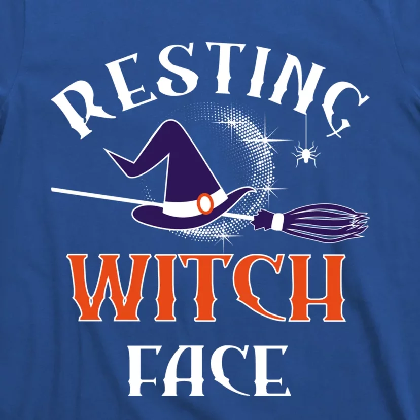 Resting Witch Face Funny Spooky Broomstick Halloween Party Gift T-Shirt