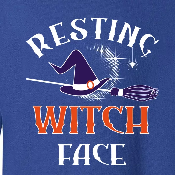 Resting Witch Face Funny Spooky Broomstick Halloween Party Gift Toddler Sweatshirt