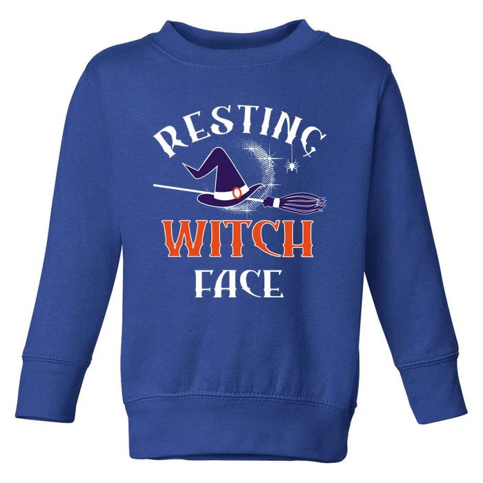 Resting Witch Face Funny Spooky Broomstick Halloween Party Gift Toddler Sweatshirt