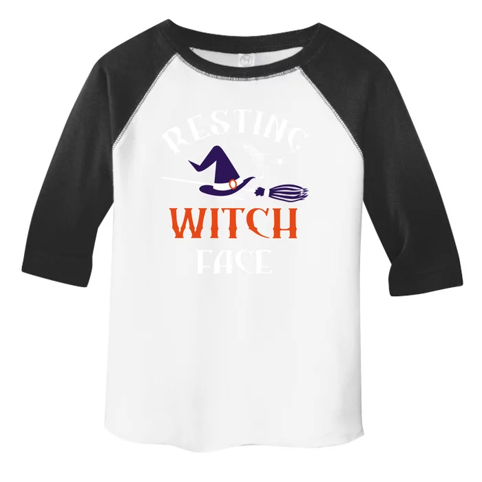 Resting Witch Face Funny Spooky Broomstick Halloween Party Gift Toddler Fine Jersey T-Shirt