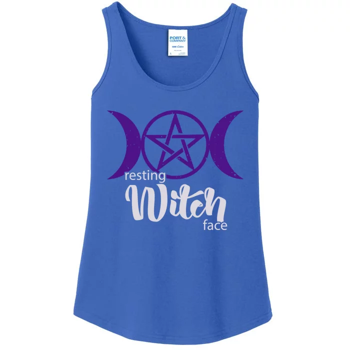 Resting Witch Face Wiccan Occult Pagan Gift Ladies Essential Tank