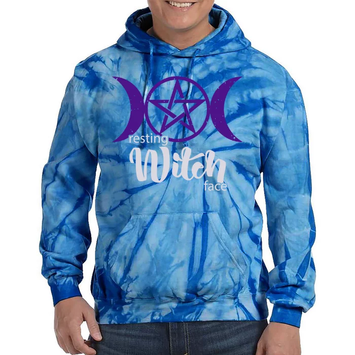 Resting Witch Face Wiccan Occult Pagan Gift Tie Dye Hoodie