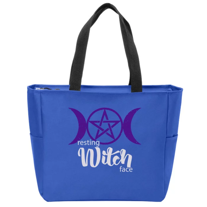 Resting Witch Face Wiccan Occult Pagan Gift Zip Tote Bag