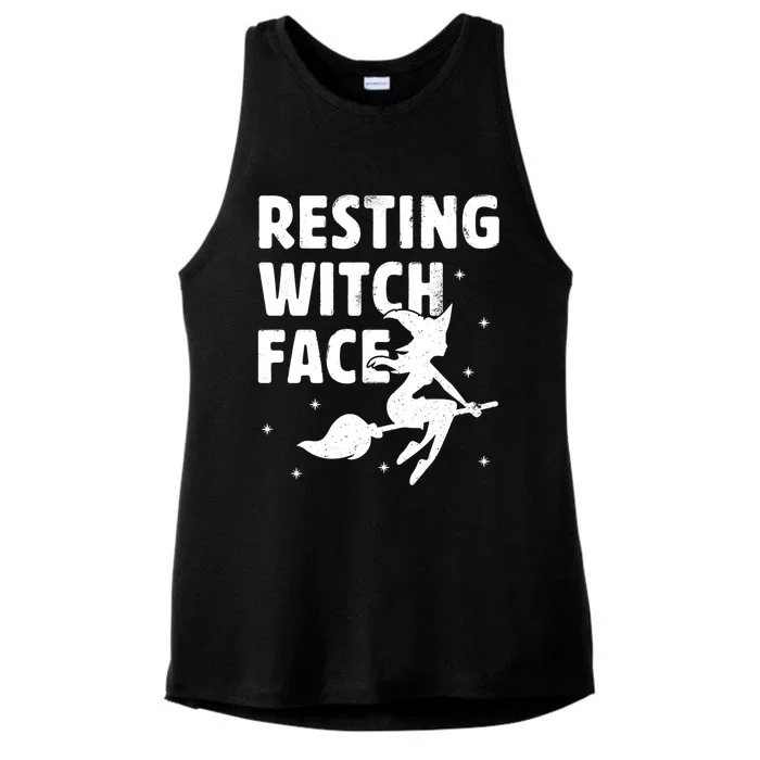 Resting Witch Face Gift Witches Halloween Costume Gift Ladies Tri-Blend Wicking Tank