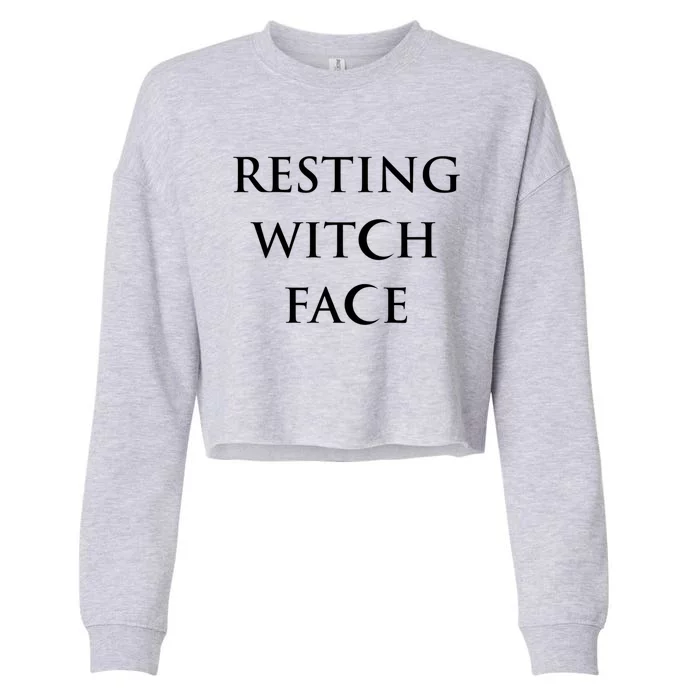 Resting Witch Face Gothic Wiccan Great Gift Cropped Pullover Crew