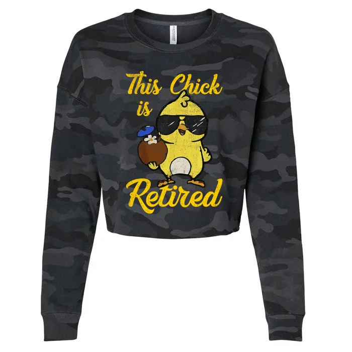 Retired Women Funny Retirement Cropped Pullover Crew