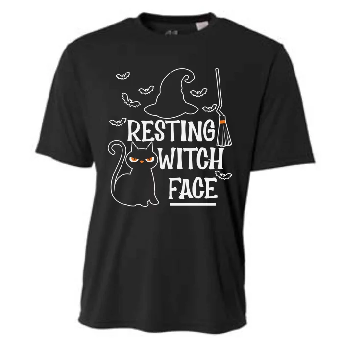 Resting Witch Face Halloween Design Cute Gift Cooling Performance Crew T-Shirt