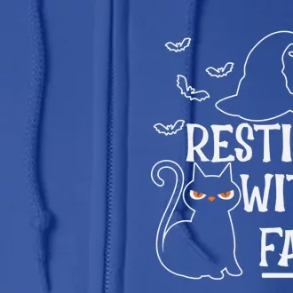 Resting Witch Face Halloween Design Cute Gift Full Zip Hoodie