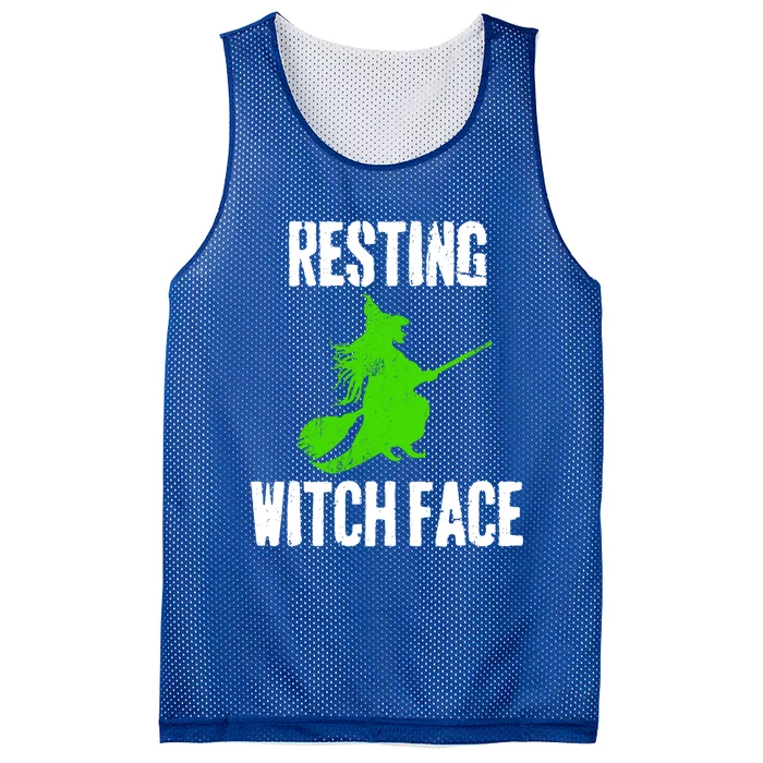 Resting Witch Face Halloween Costume Funny Gift Mesh Reversible Basketball Jersey Tank