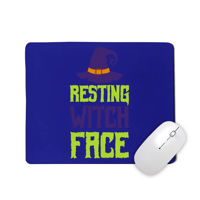 Resting Witch Face Halloween Costume Witchy Hat Gift Mousepad