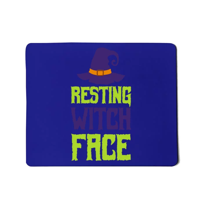 Resting Witch Face Halloween Costume Witchy Hat Gift Mousepad