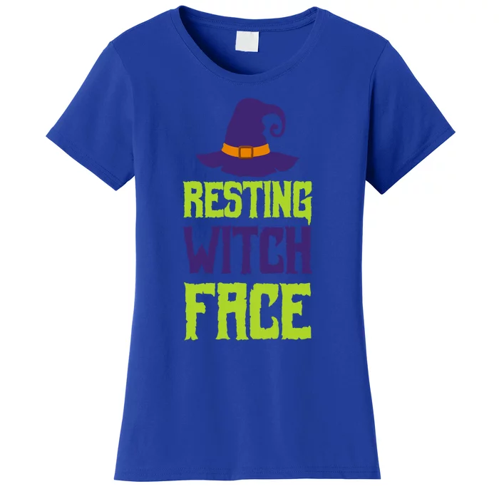 Resting Witch Face Halloween Costume Witchy Hat Gift Women's T-Shirt