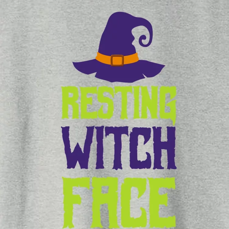 Resting Witch Face Halloween Costume Witchy Hat Gift Women's Crop Top Tee