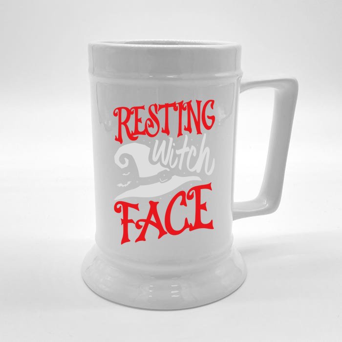 Resting Witch Face Halloween Fan Funny Halloween Cool Gift Front & Back Beer Stein