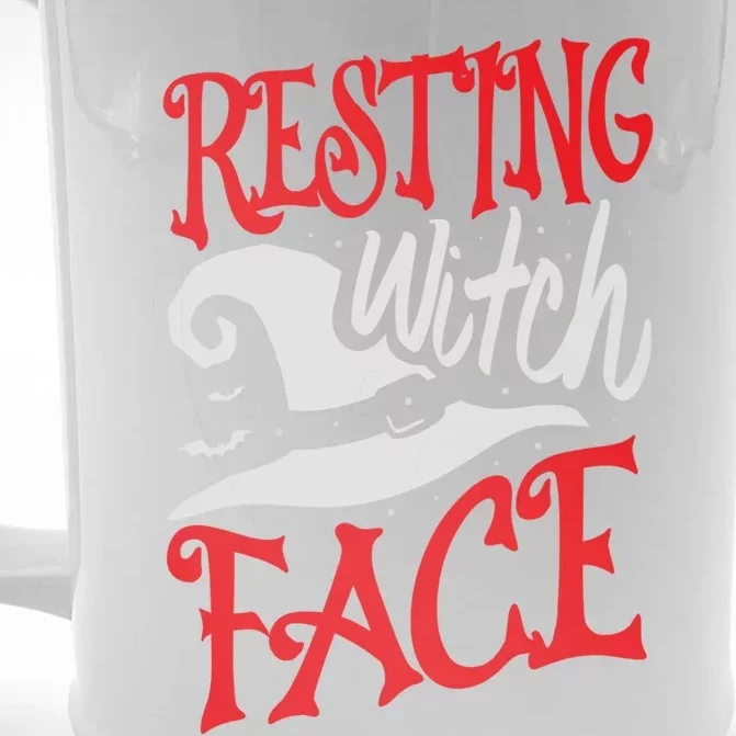 Resting Witch Face Halloween Fan Funny Halloween Cool Gift Front & Back Beer Stein