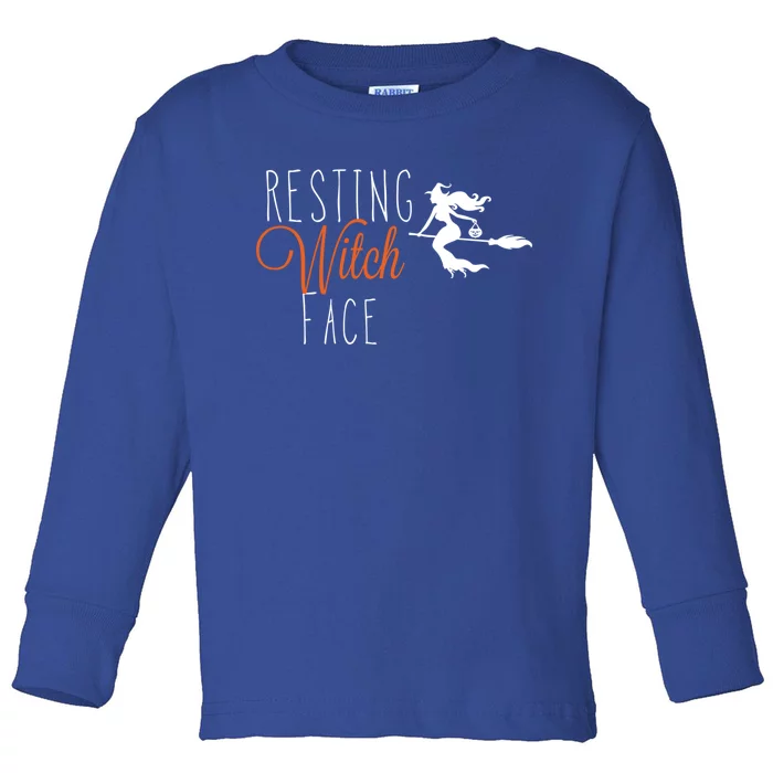 Resting Witch Face Halloween Gift Toddler Long Sleeve Shirt