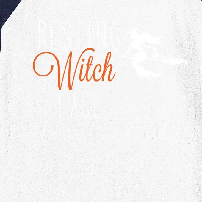 Resting Witch Face Halloween Gift Baseball Sleeve Shirt