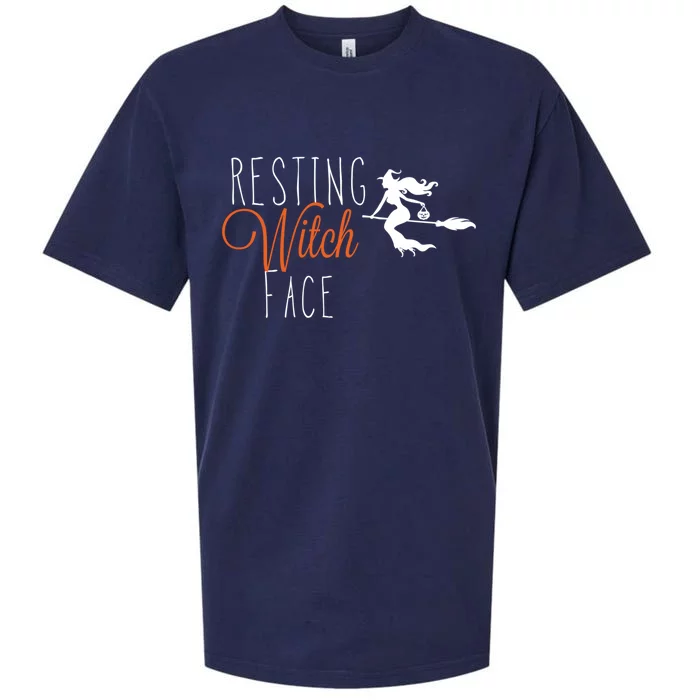 Resting Witch Face Halloween Gift Sueded Cloud Jersey T-Shirt