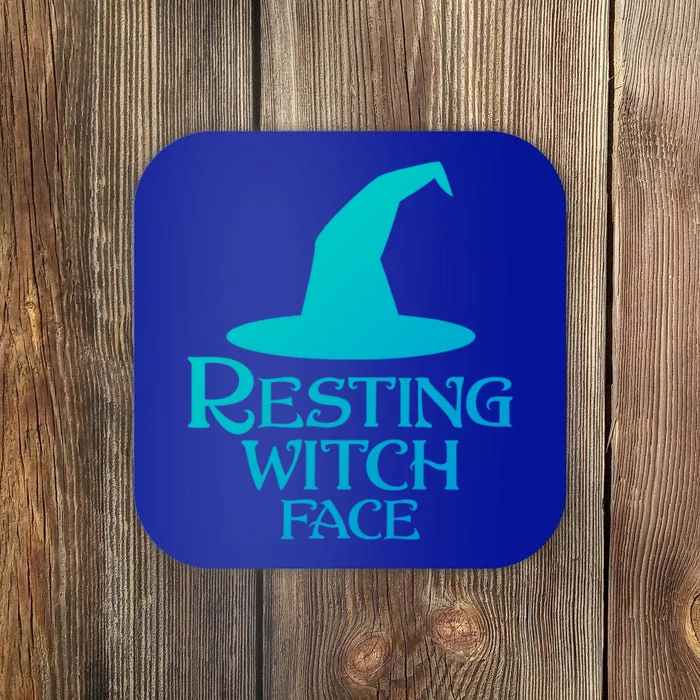 Resting Witch Face Silly Halloween Gift Coaster