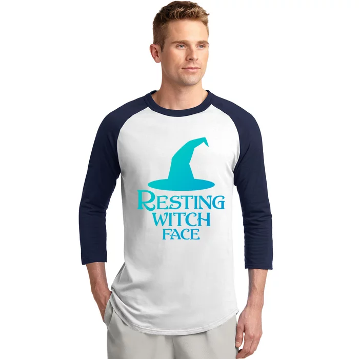 Resting Witch Face Silly Halloween Gift Baseball Sleeve Shirt