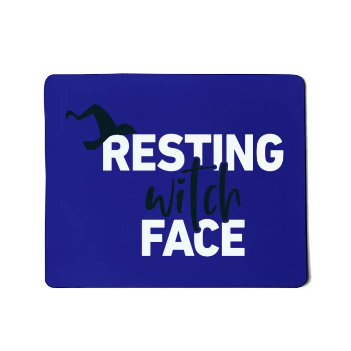 Resting Witch Face Halloween Witch Hat Black Gift Mousepad