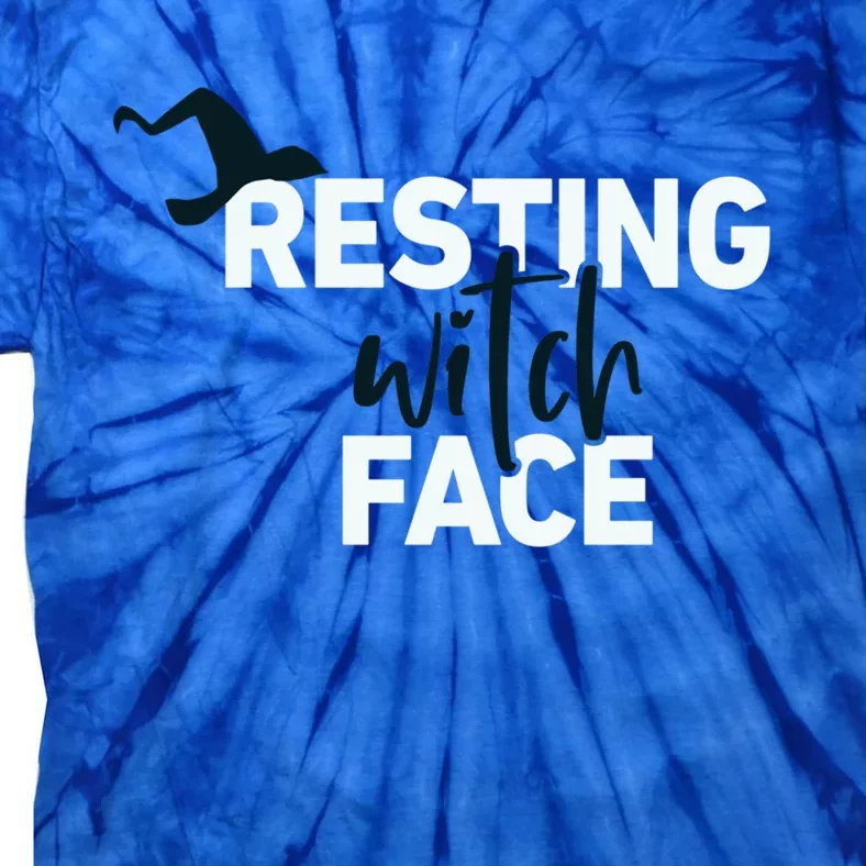 Resting Witch Face Halloween Witch Hat Black Gift Tie-Dye T-Shirt