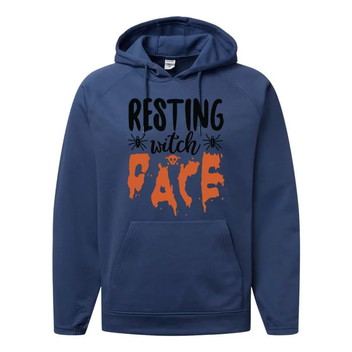 Resting Witch Face Halloween Humor Gift Performance Fleece Hoodie