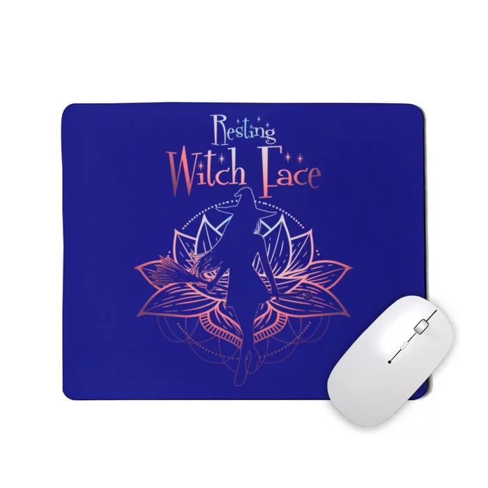 Resting Witch Face Halloween Lotus Flower For Yogi Witch Cute Gift Mousepad