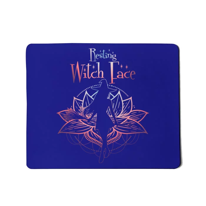 Resting Witch Face Halloween Lotus Flower For Yogi Witch Cute Gift Mousepad