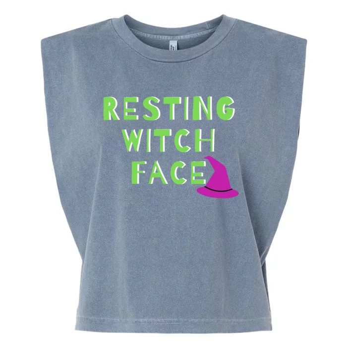 Resting Witch Face Halloween Statet Cool Gift Garment-Dyed Women's Muscle Tee