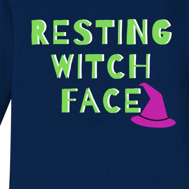 Resting Witch Face Halloween Statet Cool Gift Baby Long Sleeve Bodysuit