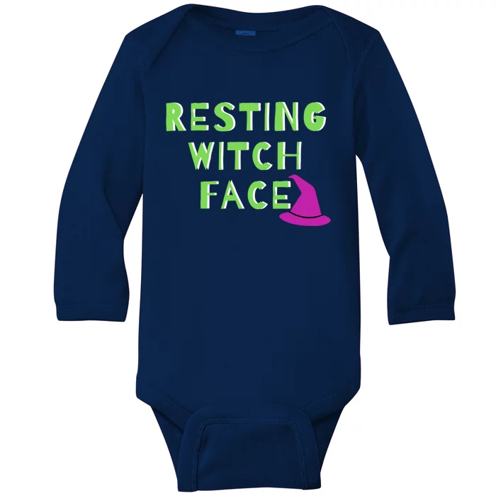 Resting Witch Face Halloween Statet Cool Gift Baby Long Sleeve Bodysuit