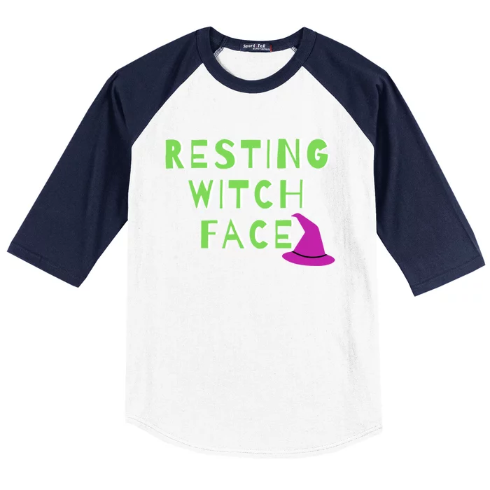 Resting Witch Face Halloween Statet Cool Gift Baseball Sleeve Shirt