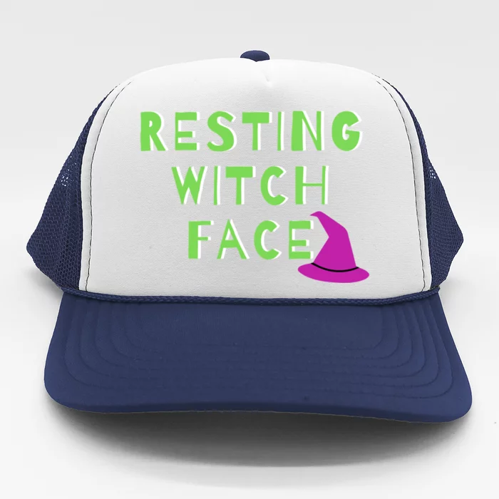 Resting Witch Face Halloween Statet Cool Gift Trucker Hat