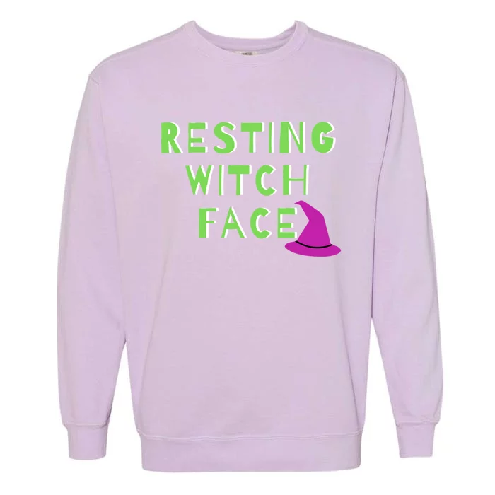 Resting Witch Face Halloween Statet Cool Gift Garment-Dyed Sweatshirt