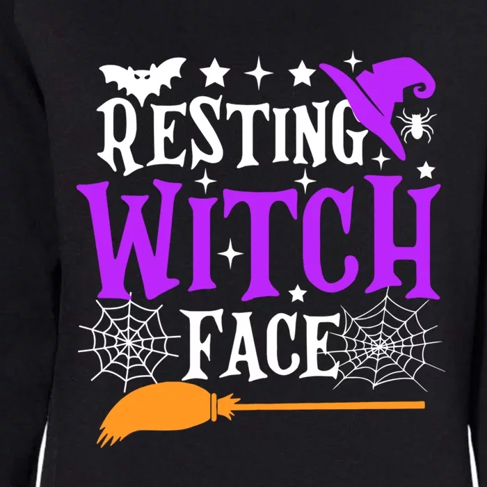 Resting Witch Face Meaningful Gift Funny Witch Broom Halloween Funny Gift Womens California Wash Sweatshirt