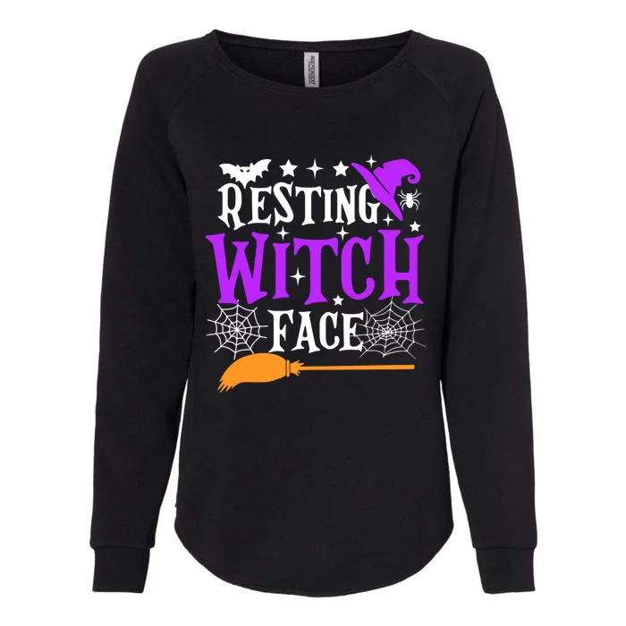 Resting Witch Face Meaningful Gift Funny Witch Broom Halloween Funny Gift Womens California Wash Sweatshirt