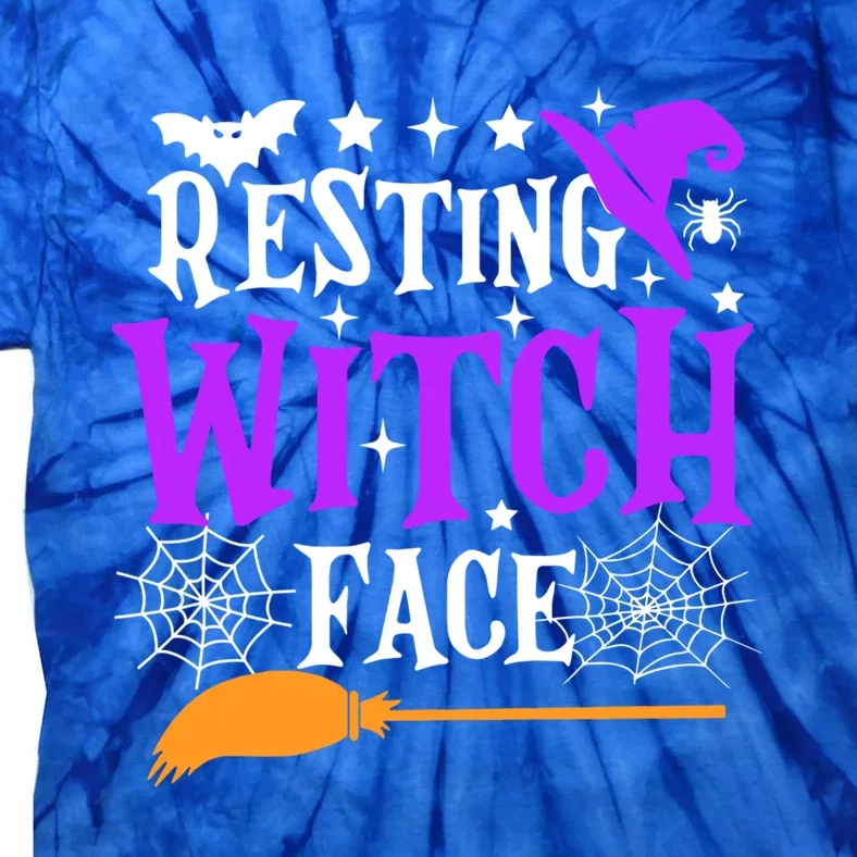 Resting Witch Face Meaningful Gift Funny Witch Broom Halloween Funny Gift Tie-Dye T-Shirt